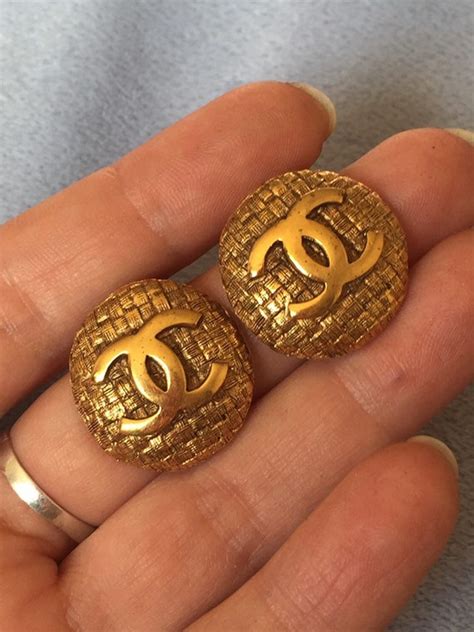 real coco chanel logo earrings|Coco Chanel earrings real.